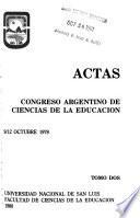 Actas del Congreso Argentino de Ciencias de la Educación