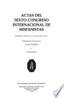 Actas del Congreso Internacional de Hispanistas