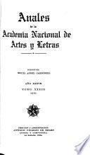 Anales de la Academia Nacional de Artes y Letras