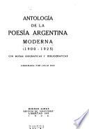 Antología de la poesía argentina moderna (1900-1925)