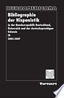 Bibliographie der Hispanistik in der Bundesrepublik Deutschland, Österreich und der deutschsprachigen Schweiz