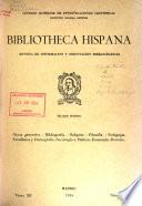 Bibliotheca Hispana; Revista de Información y Orientación Bibliográficas. Sección 1