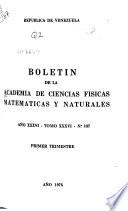 Boletín de la Academia de Ciencias Físicas Matemáticas y Naturales