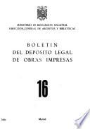 Boletín del deposito legal de obras impresas