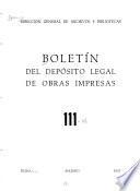 Boletín del depósito legal de obras impresas