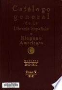 Catálogo general de la librería española e hispanoamericana