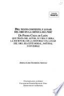 Del texto contexto, y lugar del oro en la Crónica del Perú de Pedro Cieza de León