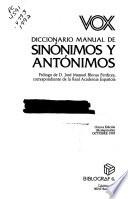 Diccionario manual de sinónimos y antónimos