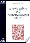 Escritores y editores en la Restauración canovista, 1875-1923