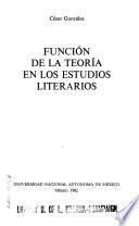 Función de la teoría en los estudios literarios