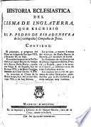 Historia eclesiastica del cisma [sic] de inglaterra