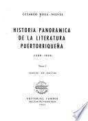 Historia panorámica de la literatura puertorriqueña (1589-1959)