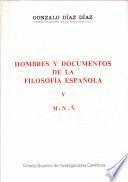 Hombres y documentos de la filosofía española