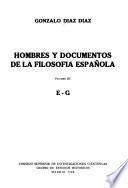 Hombres y documentos de la filosofía española