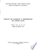 Indice de diarios y semanarios de Costa Rica