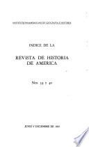 Indice de la revista de historia de América