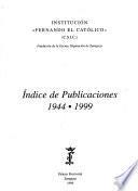 Indice de publicaciones 1944-1999