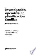 Investigación operativa en planificación familiar