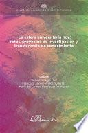 La esfera universitaria hoy: retos, proyectos de investigación y transferencia de conocimiento