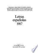 Letras españolas, 1987