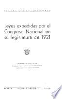 Leyes expedidas por el Congreso nacional en su legislatura de año de