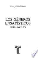 Los géneros ensayísticos en el siglo XX