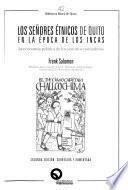 Los señores étnicos de Quito en la época de los incas