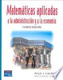 Matemáticas Aplicadas a la Administración y a la Economía