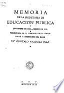 Memoria de la Secretaría de Educación Pública