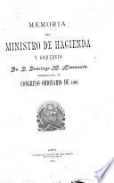 Memoria del Ministerio de Hacienda y Comercio