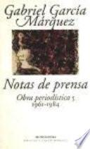 Notas de prensa, 1961-1984