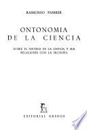 Ontonomía de la ciencia