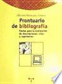 Prontuario de bibliografía