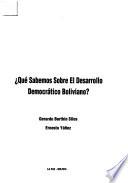 Qué sabemos sobre el desarrollo democrático boliviano