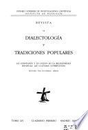 Revista de dialectología y tradiciones populares