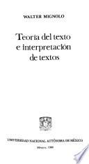 Teoría del texto e interpretación de textos