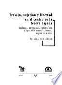 Trabajo, sujeción y libertad en el centro de la Nueva España