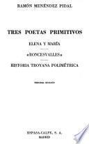 Tres poetas primitivos